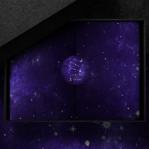 Sticker Rond Zodiaque Gémeaux Pourpre   Horoscope d'Astrologie 