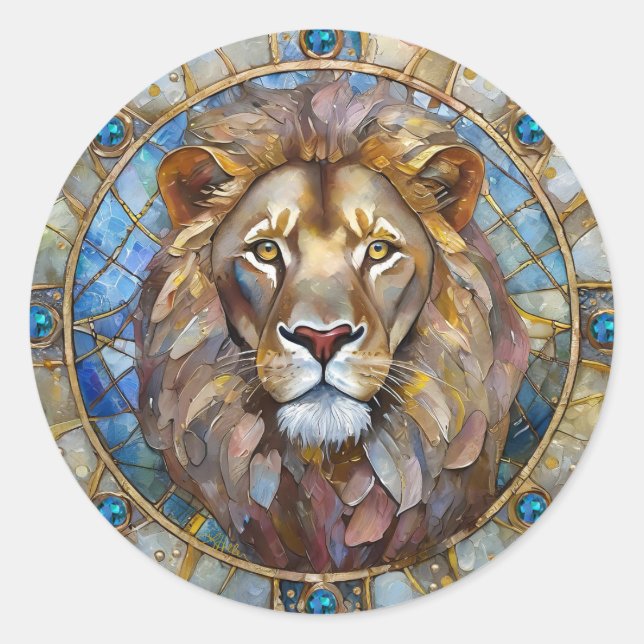 Sticker Rond Zodiaque - Lion le Lion (Devant)