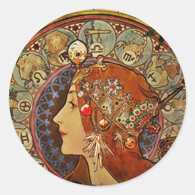 Sticker Rond Zodiaque Woman (Devant)