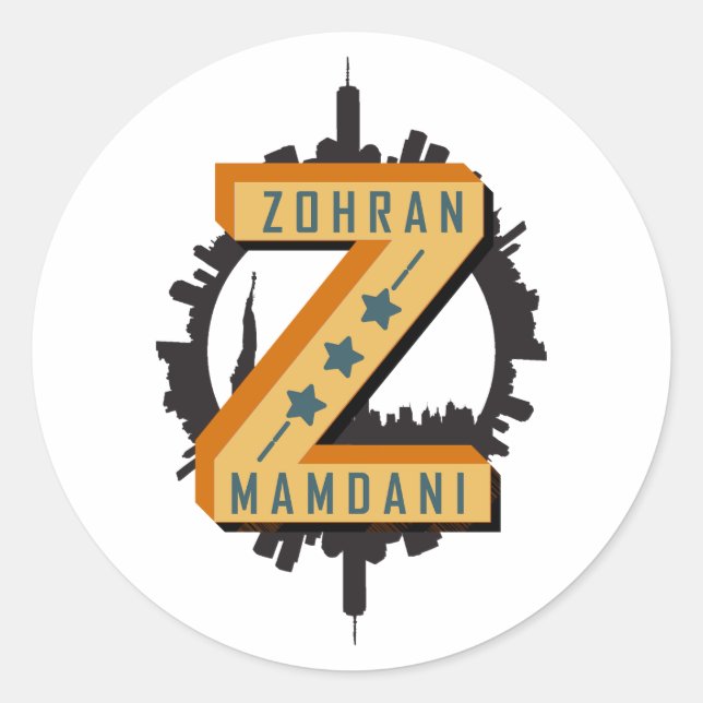 Sticker Rond Zohran Mamdani | Voice of Change from New York (Devant)