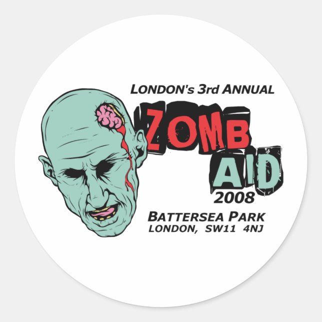 Sticker Rond Zomb Aid Zombies (Devant)