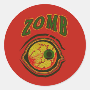 Sticker Rond ZombEye - Rouge vert