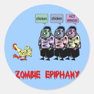 Sticker Rond Zombi drôle