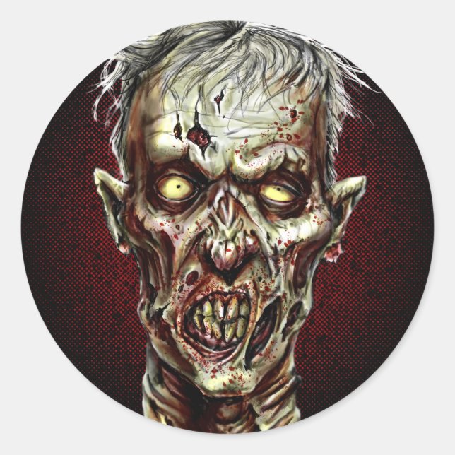 Sticker Rond Zombie ! ! (Devant)