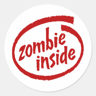 Sticker Rond Zombie à l'intérieur