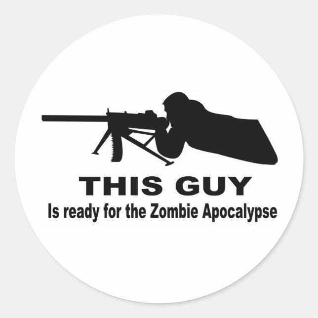 Sticker Rond Zombie Apocalypse (Devant)