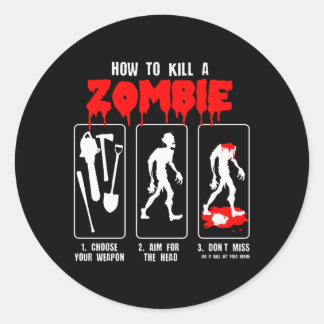 Sticker Rond Zombie Apocalypse Zombie Halloween nuit