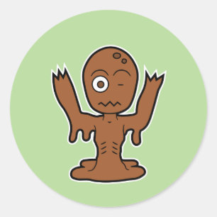 Sticker Rond Zombie de boue japonaise Dorotabo