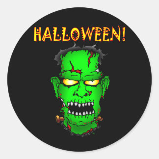 Sticker Rond Zombie Frankenstein