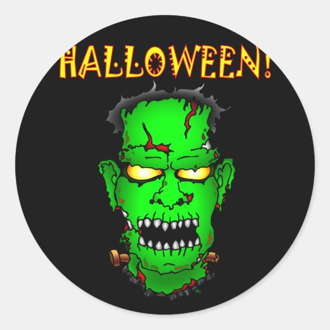 Sticker Rond Zombie Frankenstein (Devant)