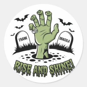 Sticker Rond Zombie Halloween Halloween Halloween Halloween Amu