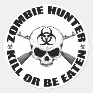 Sticker Rond Zombie Hunter 2