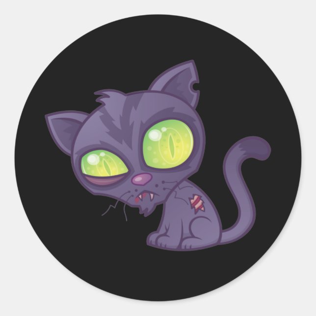 Sticker Rond Zombie Kitty (Devant)