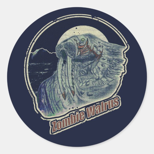 Sticker Rond Zombie Walrus (Devant)