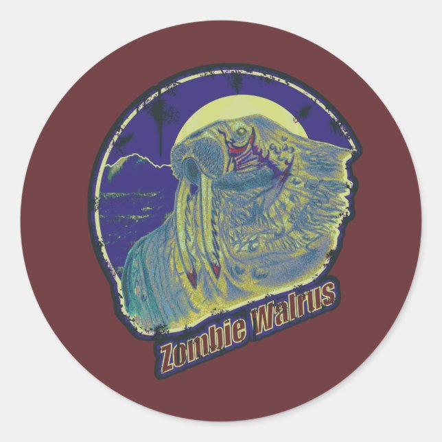 Sticker Rond Zombie Walrus (Devant)