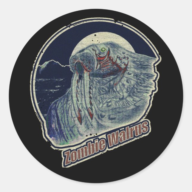 Sticker Rond Zombie Walrus R (Devant)