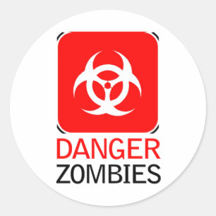 Sticker Rond Zombies dangereux