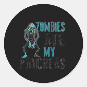 Sticker Rond Zombies Mangé Mes ancêtres Sensibilisation au diab