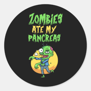 Sticker Rond Zombies Mangez Mes ancêtres T1D Type 1 Diabète Fil