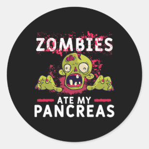 Sticker Rond Zombies ont mangé mon pancréas amusant pancréas di