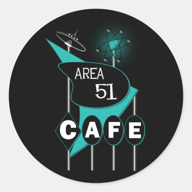 Sticker Rond Zone 51 Café (Devant)