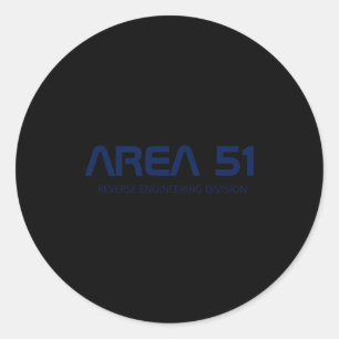 Sticker Rond Zone 51 Ingénierie Inverse Alien Paranormal Ufo 
