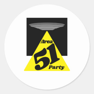 Sticker Rond Zone 51 OVNI, Anniversaire