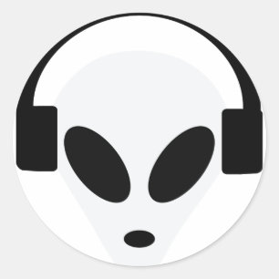 Sticker Rond zone alien du casque dj 51