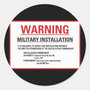 Sticker Rond Zone d'avertissement 51 Installation militaire