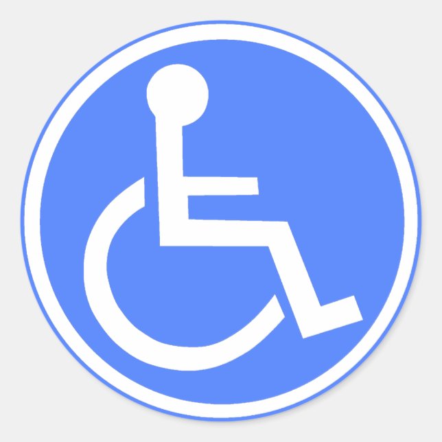 STICKER ROND ZONE DE PARKING POUR FAUTEUIL ROULANT (Devant)