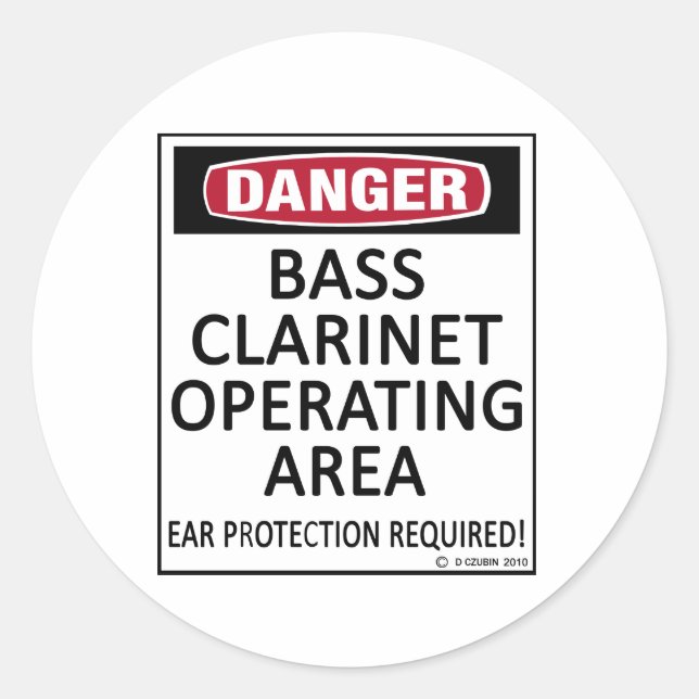Sticker Rond Zone d'exploitation Bass Clarinet (Devant)