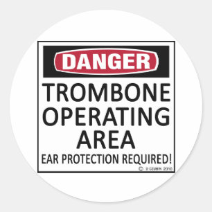 Sticker Rond Zone d'exploitation Trombone