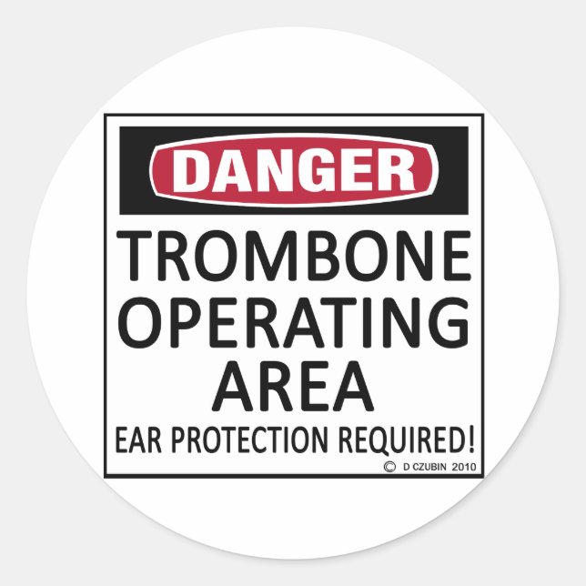 Sticker Rond Zone d'exploitation Trombone (Devant)