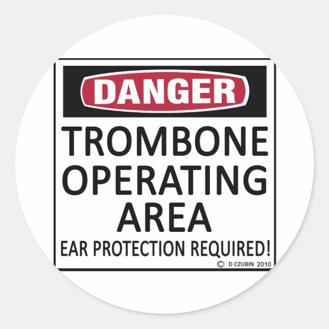 Sticker Rond Zone d'exploitation Trombone (Devant)
