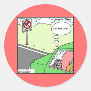 Sticker Rond Zone drôle sans seiches
