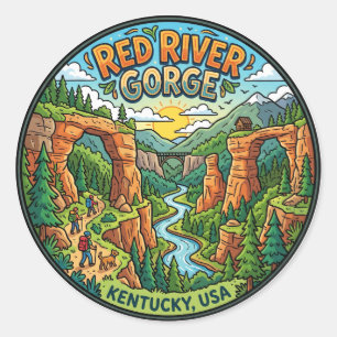 Sticker Rond Zone géologique de Red River Gorge États-Unis
