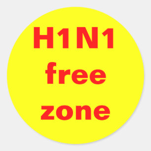 Sticker Rond Zone libre H1N1