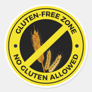 Sticker Rond Zone sans gluten - Pas de gluten autorisé Classic