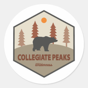Sticker Rond Zone sauvage Collegiate Peaks Colorado Ours