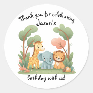 Sticker Rond Zoo Anniversaire