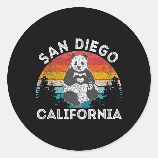 Sticker Rond Zoo San Diego Panda Californie (Devant)