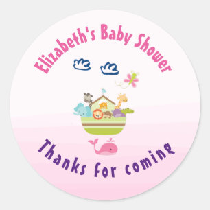 Sticker Rond Zoo Whimsical mignon Baby shower d'arche animal Me