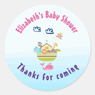 Sticker Rond Zoo Whimsical mignon Baby shower d'arche animal Me