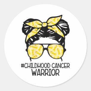 Sticker Rond Zqxj Chignon Méssy Ruban Jaune Guerrier Contre le