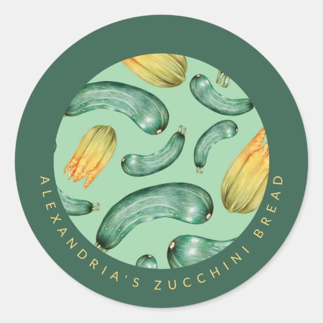 Sticker Rond Zucchini | Votre pain de courgette personnalisé (Devant)