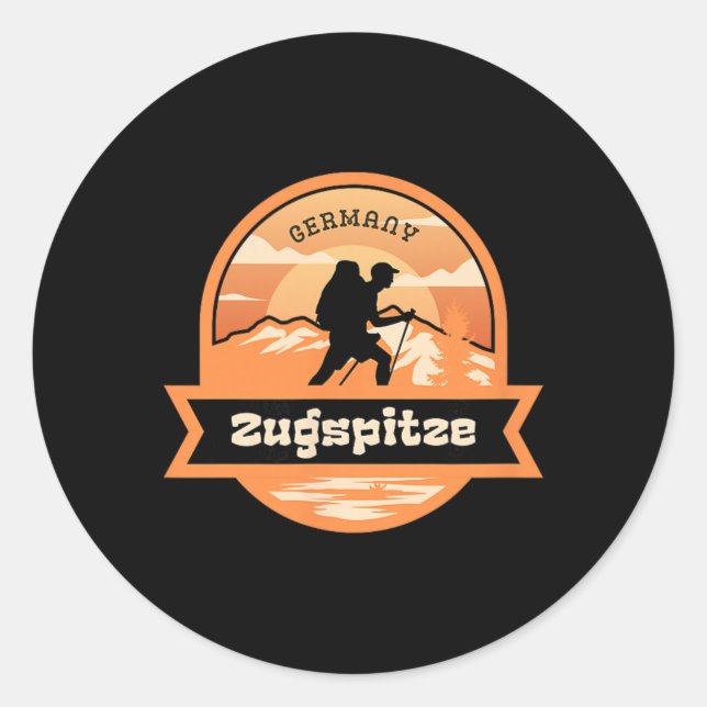 Sticker Rond Zugspitze Climbing Germany Alps Mountains Tyrol Hi (Devant)