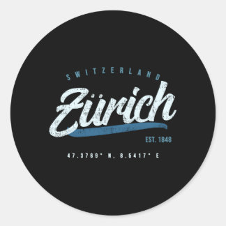 Sticker Rond Zurich Suisse Travel