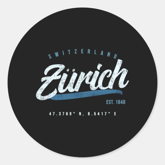 Sticker Rond Zurich Suisse Travel (Devant)