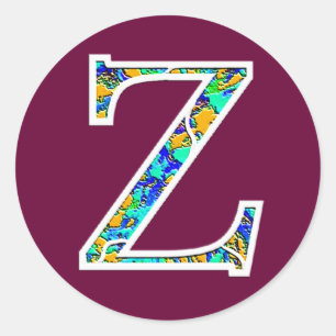 Sticker Rond Zz a illuminé le monogramme