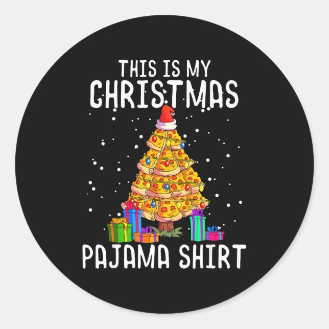 Sticker Rond Zza Christmas Tree Shirt Men Kids Zza Lover Gift X (Devant)